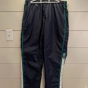 adidas Navy and White trackpants with Green Accents